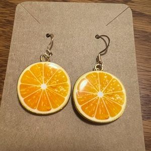 Fruit slice earrings - Orange